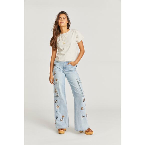 DRIFTWOOD Size 28 Wide Leg Cargo X Indigo Detached Jeans - Picture 2 of 4